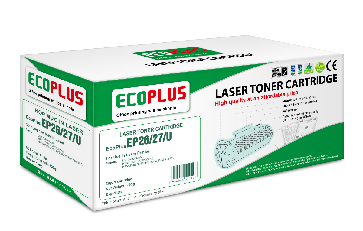 Mực in laser EcoPlus EP26/27/U